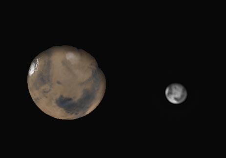 Marte con telescopio de aficionado